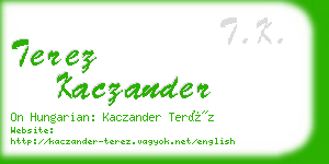 terez kaczander business card